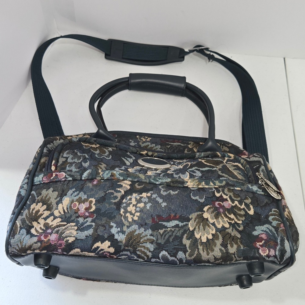Atlantic Luggage Floral Tapestry Duffel Bag Carry On Travel Tote Vintage Style